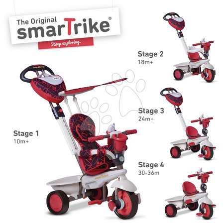 Tříkolky od 10 měsíců - Tříkolka Dream Team Red Touch Steering 4v1 smarTrike - 1