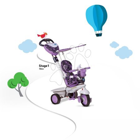 Tříkolky od 10 měsíců - Tříkolka Dream Team Purple Touch Steering 4v1 smarTrike - 7
