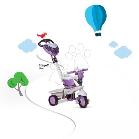 Tříkolky od 10 měsíců - Tříkolka Dream Team Purple Touch Steering 4v1 smarTrike - 8