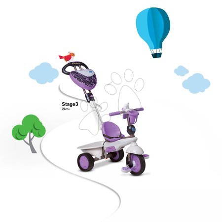 Tříkolky od 10 měsíců - Tříkolka Dream Team Purple Touch Steering 4v1 smarTrike - 9
