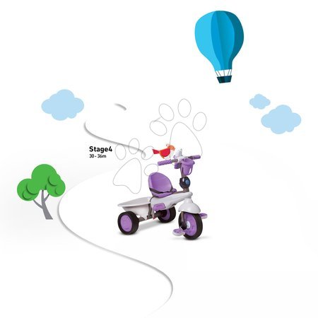 Tříkolky od 10 měsíců - Tříkolka Dream Team Purple Touch Steering 4v1 smarTrike - 10