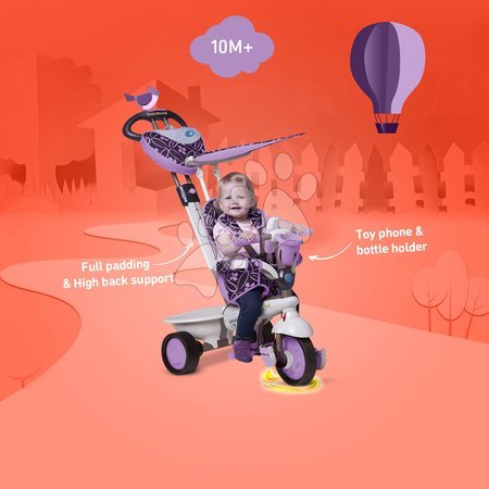 Tříkolky od 10 měsíců - Tříkolka Dream Team Purple Touch Steering 4v1 smarTrike - 11