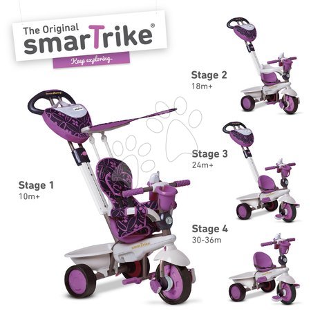 Tříkolky od 10 měsíců - Tříkolka Dream Team Purple Touch Steering 4v1 smarTrike_1