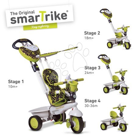 Tříkolky od 10 měsíců - Tříkolka Dream Team Green Touch Steering 4v1 smarTrike - 1