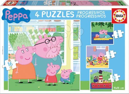 Progresívne detské puzzle - Puzzle Peppa Pig Educa