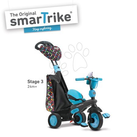 Tříkolky od 10 měsíců - Tříkolka Boutique Blue Touch Steering 4v1 smarTrike - 7