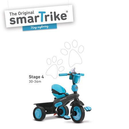 Tříkolky od 10 měsíců - Tříkolka Boutique Blue Touch Steering 4v1 smarTrike - 8