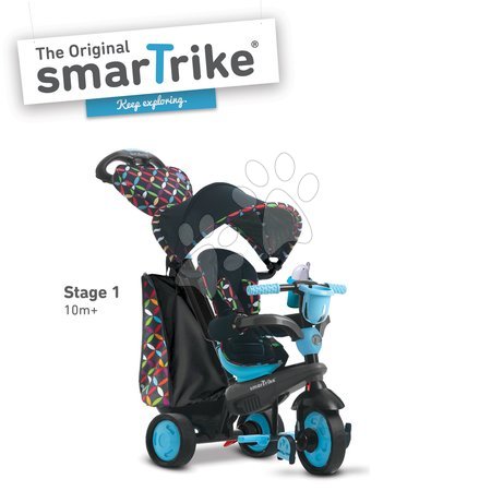 Tříkolky od 10 měsíců - Tříkolka Boutique Blue Touch Steering 4v1 smarTrike - 1