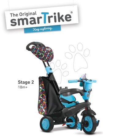 Tříkolky od 10 měsíců - Tříkolka Boutique Blue Touch Steering 4v1 smarTrike - 2