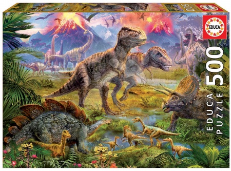 500 darabos puzzle - Puzzle Genuine Dinosaur Gathering Educa