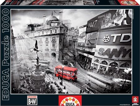 Puzzle 1000 dílků - Puzzle B&W Piccadilly Circus Educa - 2