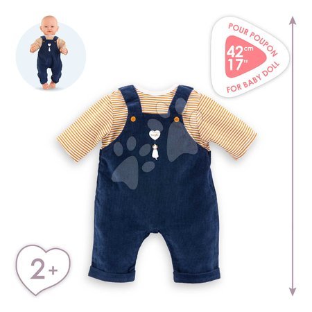 Puppenbekleidung - T-Shirt und Overall für die Puppe: T-shirt & Navy Blue Overall Mon Grand Poupon Corolle - 4