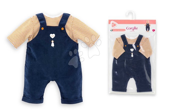 Puppenbekleidung - T-Shirt und Overall für die Puppe: T-shirt & Navy Blue Overall Mon Grand Poupon Corolle - 5