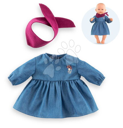 Ropa para muñecas - Vestido vaquero y bufanda para muñeca Jeans Dress & Scarf Little Explorer Mon Grand Poupon Corolle_1