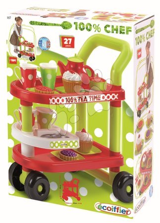 Posuđe i dodaci za kuhinju - ECOIFFIER 1617 Servírovací vozík 100% Chef bodkovaný + 27 doplnkov, +18 mesiacov, 45*30*46 cm - 1