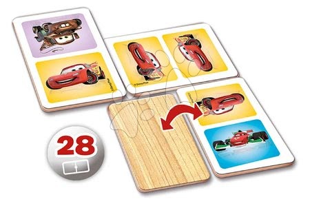Domino a Lotto - Dřevěné domino Auta Educa - 1