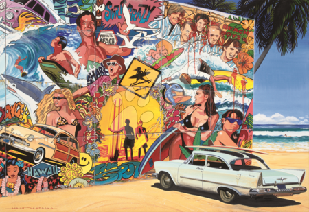 Puzzle 500 dílků - Puzzle Genuine Surf Mural Educa - 1
