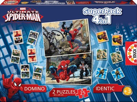 Progresivne otroške puzzle - Otroške puzzle Spiderman SuperPack 4v1 Educa - 1