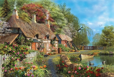Puzzle 4000 – 8000 dílků - Puzzle Riverside Home In Bloom Educa - 1