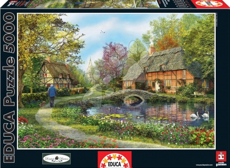 Puzzle cu 4000 - 8000 de bucăți - Puzzle Genuine Meadow Cottages Educa - 2