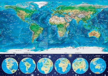 Svietiace puzzle  - Puzzle Neon Series, Neon World map Educa 1000 dielov od 12 rokov_1