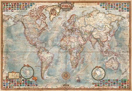 Puzzle miniatúrne - Puzzle Miniature series, O Mundo Political Map of the world Educa 1000 dielov od 12 rokov_1