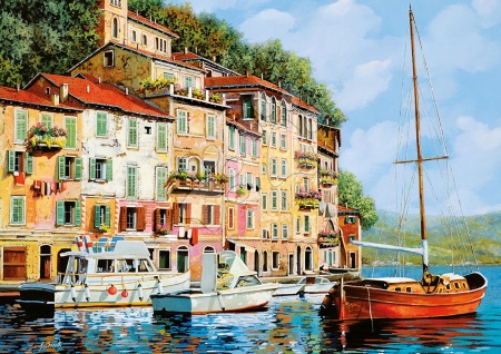 Puzzle 2000 dílků - Puzzle Genuine La Barca rossa alla Calata, Guido Borelli Educa - 1