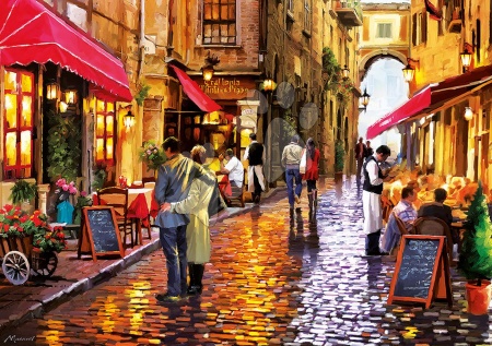 Puzzle cu 4000 - 8000 de bucăți - Puzzle Genuine Cafe street Educa - 1