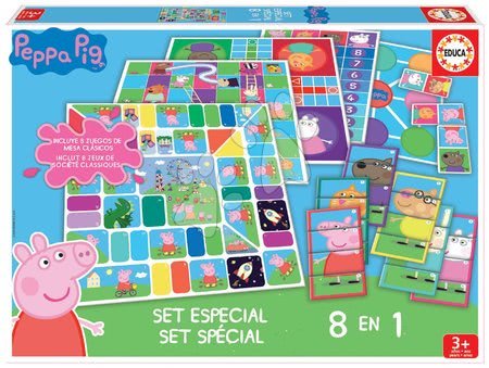 Cizojazyčné společenské hry - Společenské hry Peppa Pig 8v1 Special set Educa