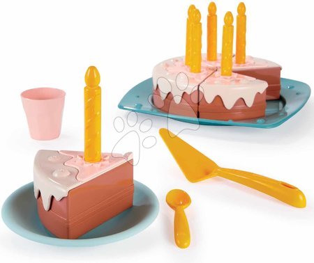 Accesorii și vase de bucătărie de jucărie - Tort de ziua de naștere cu lumânări și glazură Vert Azur Écoiffier_1