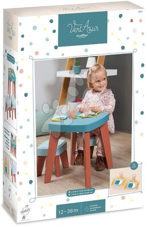 Accesorii și vase de bucătărie de jucărie - Masă cu două scăunele Dinning Table Vert Azur Ecoiffier _1