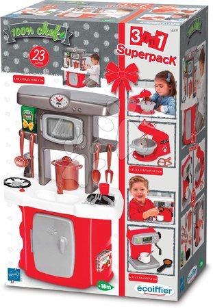 Običajne kuhinje - Kuhinja z aparati Kitchen Set 3in1 Écoiffier - 4