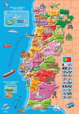 Kinderpuzzle ab 100-300 Stücken - Puzzle Karte von Portugal mit Denkmälern Educa_1