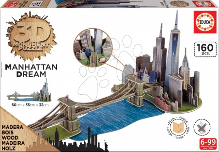 Puzzle 3D - Puzzle z dřeva 3D Monument Manhattan Dream Educa - 1