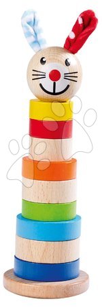 Drevené hračky - Drevená skladacia veža Baby Stapel Tower Rabbit Eichhorn