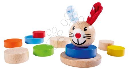 Dřevěné hračky - Dřevěná skládací věž Baby Stapel Tower Rabbit Eichhorn_1
