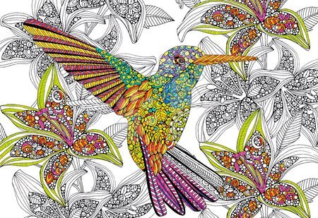Puzzle dla dzieci od 100-300 elementów - Puzzle Kolorowanki Koliberek Doodle Art Educa - 1