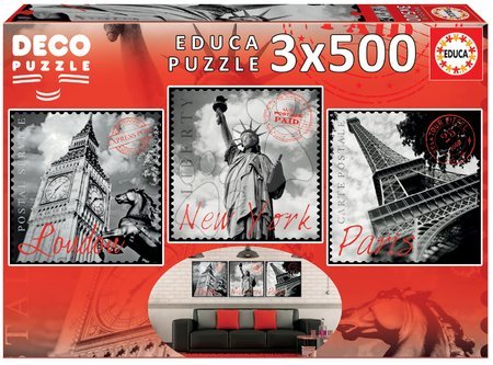 Puzzle i društvene igre - Puzzle Deco Big cities Educa