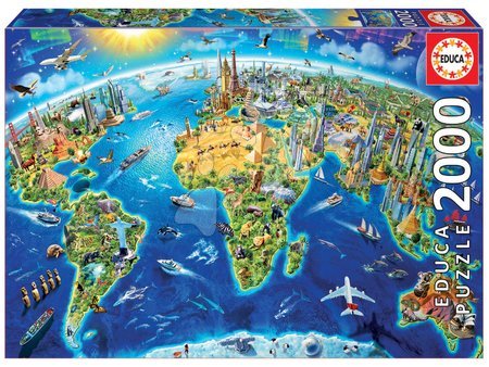 Dlhé zimné večery - Puzzle Genuine World Landmarks Globe Educa