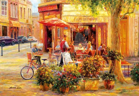 Puzzle 2000 dielne - Puzzle Genuine Corner Cafe, Haixia Liu Educa - 1