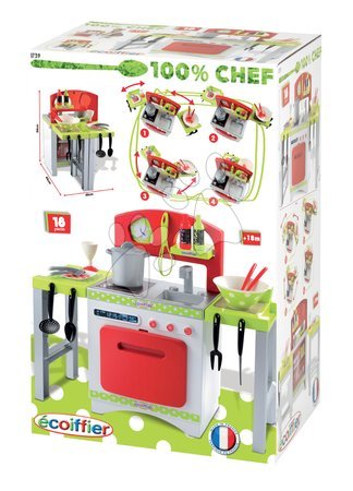 Obyčejné kuchyňky - Kuchyňka 100% Chef Modular 4v1 Écoiffier - 6