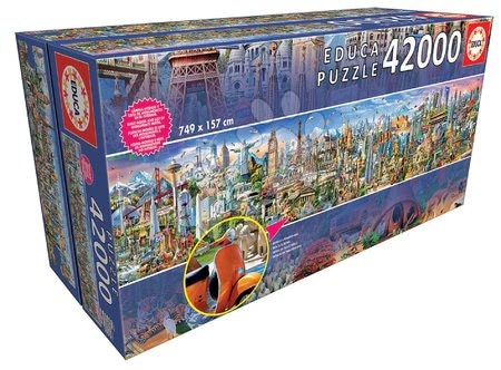 Puzzle 9000 - 42 000 dielne - Puzzle Around the world Educa