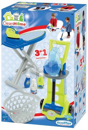 Igre v gospodinjstvu - Čistilni voziček z likalno desko 3v1 CleanHome Écoiffier_1