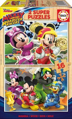 Dřevěné Disney puzzle - Dřevěné puzzle Mickey and the Roadster Racers Educa