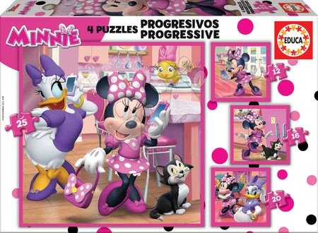 Puzzle Minnie happy helpers Educa Progressive 12-16-20-25 piese