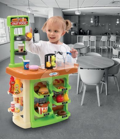 Szupermarketek gyerekeknek - Gyorsétterem kisbolt Fast Food 100% Chef Écoiffier - 2
