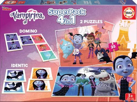 Progresivne dječje puzzle - Superpack igre Vampirina 4u1 Educa 2x25 puzzle, memory i domino_1