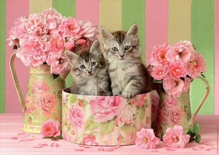 500 darabos puzzle - Puzzle Kittens with Roses Educa_1