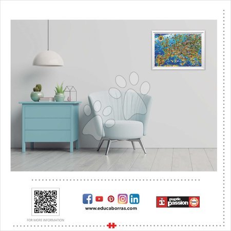 Puzzle 500 elementów - Puzzle Crazy Mapa Europy Educa - 3