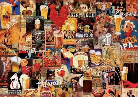 Puzzle 1000 dílků - Puzzle Vintage Beer Collage Educa_1